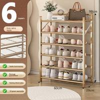 Étagère à chaussures pliable et réglable en métal pour chambre, dortoir, entrée, salle de bain, salon, armoire