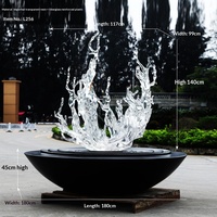 Décoration de sol pour bureau des ventes, escalier rotatif, hall d'hôtel, grande fontaine, sculpture d'ondes, art décoratif personnalisé, Chine