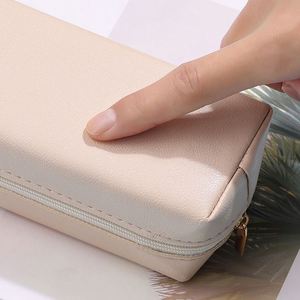 Large Capacity Soft PU Leather Student Pencil <b>Bag</b> with Zipper Closure Light Weight & Portable Fashion Design <b>School</b> Use - Product Image 5