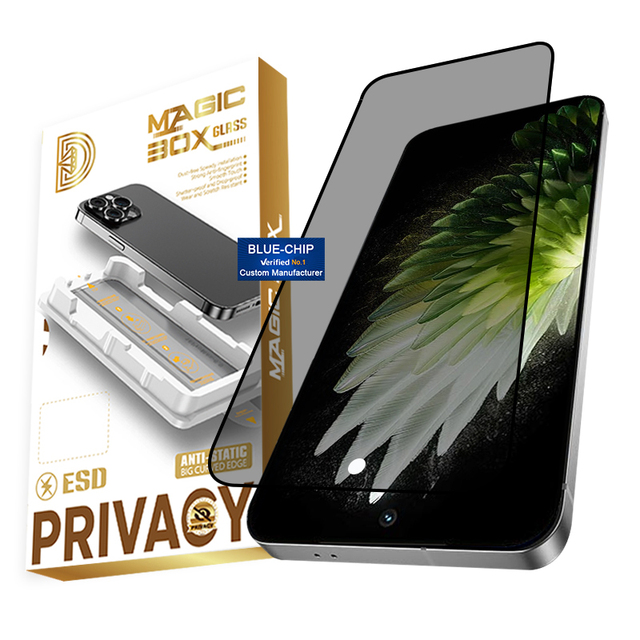 Automatic Dust Free Antispy Tempered Glass Privacy Magic Box Screen Protector for Tecno Spark 40C 30 20 10 with Installation Kit