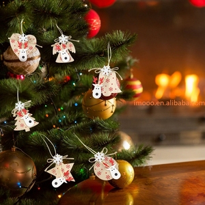 Factory Price 6pcs Christmas <strong>Wooden</strong> Pendants <strong>Xmas</strong> <strong>Tree</strong> Hanging Ornaments Decorations Factory Price Kids Gift Noel Navidad Decor - Product Image 4