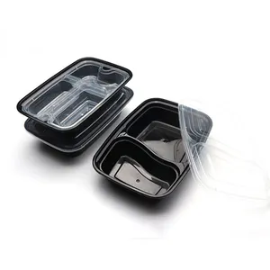 Hot Selling Microwave Can Be Frozen Disposable Takeaway 1 2 3 Compartment Food Plastic Container Wholesale With Lid
