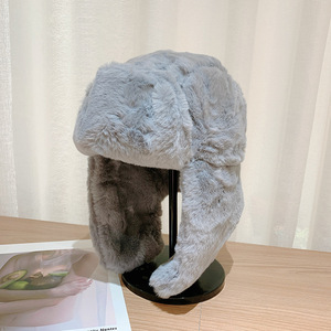 Chapeau Trapper Couleur Unie Femme Hiver Chaud Épais Ushanka Aviateur avec Cache-Oreilles Coupe-Vent pour Cyclisme et Activités de Plein Air - Product Image 5