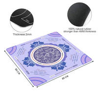 Tapis de Mahjong Américain de Luxe Étanche en Caoutchouc avec Bordures Renforcées 31,5 Pouces, Portable, Écologique, pour Poker, Casino, Jeux d'Hasard, Moderne, Carré