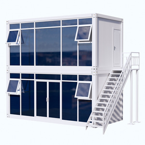 Casa Contenedor Modificada de Diseño Industrial Rectangular con Escaleras y Ventanas para Uso Residencial - Product Image 4