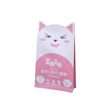Sachet souple personnalisé refermable en plastique pour aliments pour animaux de compagnie, avec fond plat et fermeture éclair, pour chiens, chats et hamsters