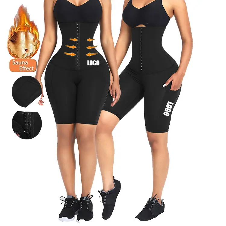 HEXIN-pantalones de entrenamiento de cintura 2 en 1, Realzador de glúteos, compresión completa, personalizados, mallas de Yoga