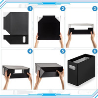 Organisateur de bureau pliable format A4 personnalisé, plateau de rangement pour dossiers de bureau avec poignées pour documents