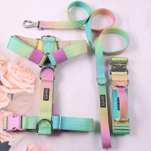 Okeypets Gradient Color H Style <b>Leash</b> Set Tactical Heavy Duty Pet <b>Dog</b> Harness with Metal D Ring - Product Image 2