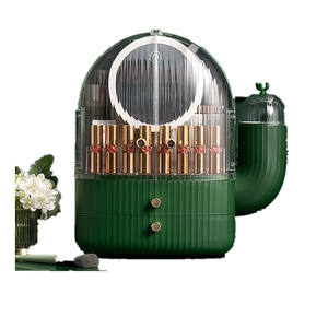 plastic Led with mirror makeup brush lipstick skin care products makeup cosmetic organizer storage box makeup box cosmetic