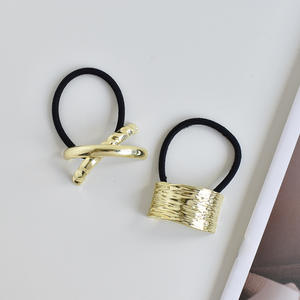 Ikat rambut logam kustom buatan tangan mutiara kualitas tinggi berlian buatan tangan ikat rambut elastis untuk wanita - Product Image 3