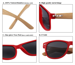 Gafas de sol con montura colorida a la moda barata al por mayor 2024, gafas de sol con protección UV400 y logotipo personalizado, superventas, gafas de sol de Bambú - Product Image 2