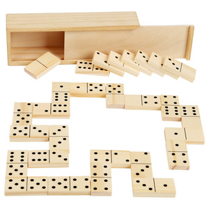Juego de Dominó de Madera Maciza de 28 Piezas, Suministro de Fábrica Personalizable OEM ODM, Bloques de Construcción Educativos para Niños - Product Image 1