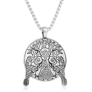 Pendentif Arbre de Vie en acier inoxydable, collier unisexe, design géométrique, à porter au quotidien, 19025 - Product Image 2
