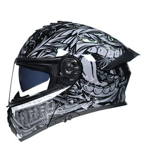 Casco ABS Personalizado con Doble Visera para Motocicleta Eléctrica, Diseño de Ala Trasera, para Hombre y <span class=keywords><strong>Mujer</strong></span>, Verano, Cuatro Estaciones, Venta al Por Mayor - Product Image 2