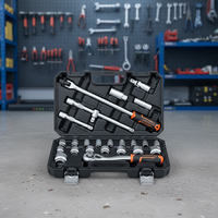 25PCS 1/2" Drive Ratchet Socket Wrench Set Mechanic Tool Kit with Case