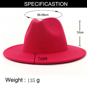 Sombrero <span class=keywords><strong>Fedora</strong></span> de fieltro de lana al por mayor de alta calidad para hombres Sombrero de 2 tonos Sombrero <span class=keywords><strong>Fedora</strong></span> de ala de diferentes colores para mujeres - Product Image 5