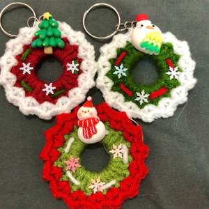 Guirlande <span class=keywords><strong>de</strong></span> Noël miniature en <span class=keywords><strong>tricot</strong></span> <span class=keywords><strong>de</strong></span> style classique, décoration murale simple en crochet pour fenêtre - Product Image 4