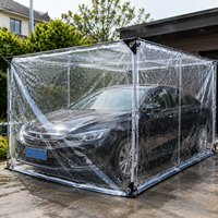 Lona de Poliéster Transparente Laminada con PVC, Impermeable, con Ojales, para Invernadero o Patio