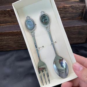 <b>Crystal</b> Heart Spoon and Fork Sets <b>Crystal</b> Healing Stones Craft Gemstones Gifts <b>Crystal</b> Spoons Fork Sets - Product Image 6