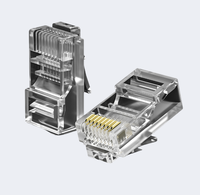 Connecteur Ethernet RJ45 Cat5e 8P8C blindé de haute qualité, en cuivre pur plaqué or, passage direct, meilleure marque Cat6, connecteur rapide