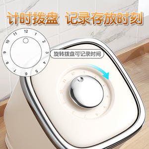 ถังเก็บข้าวในครัวเรือนทรงสี่เหลี่ยมสีขาวพร้อมฝาปิดเคลือบเงินพร้อมตัวตั้งเวลาอัตโนมัติสำหรับข้าวและแป้ง - Product Image 1