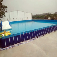 Grande piscine hors sol rectangulaire en acier avec cadre métallique, piscine à cadre métallique, vente chaude, parc aquatique