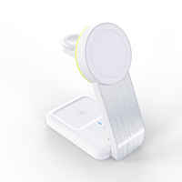 Chargeur sans fil pliable rapide 15w 3 en 1 pour montre et téléphones Chargeur sans fil magnétique 2024 Nouveau