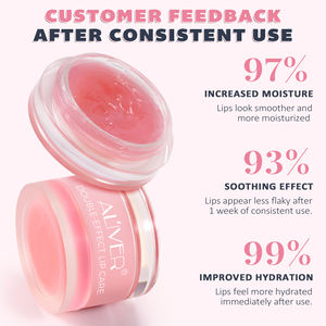 Mascarilla Labial Nocturna ALIVER, Mascarilla Labial Coreana Vegana de Durazno y Fresa, Hidratante Intensiva, Exfoliante - Product Image 4