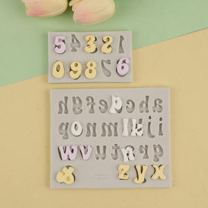 Vente chaude bricolage majuscules minuscules lettres numéro 3D <span class=keywords><strong>Silicone</strong></span> <span class=keywords><strong>moule</strong></span> Fondant <span class=keywords><strong>chocolat</strong></span> cuisson gâteau décorer faire porte-clés moules - Product Image 2