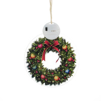 Pendentifs de Noël scandinaves lumineux, disques en acrylique, décorations d'arbre, suspensions décoratives, ambiance festive