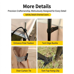 Tenda da Campeggio per 6-8 Persone con Due Camere e Un Soggiorno, Lussuosa e Spaziosa, Impermeabile e Antivento per Campeggio all'Aperto - Product Image 4