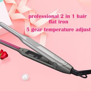 Sıcak satış 2-In-1 Mini bukle makinesi & saç düzleştirici kompakt şekillendirici aracı ile dar düzleştirme plakası - Product Image 5