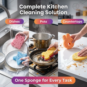 Esponja de Pulpa de Madera Personalizable, Soporte OEM y ODM, Muestra Gratuita, Herramienta Ecológica para Limpiar Platos de Cocina - Product Image 4