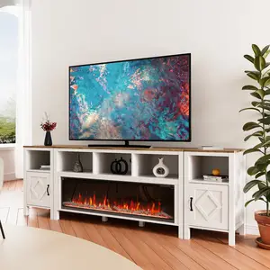 Factory Wholesale Customized Simple Wooden Living Room Furniture With Storage Modern Fireplace TV Cabinet for Living Room
