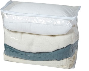 Sac de rangement pour vêtements en PVC transparent avec fermeture éclair, organisateur portable, sac de rangement pour literie, sac de voyage pour couette, sac de rangement pliable personnalisé - Product Image 2