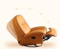 Fauteuil pivotant inclinable moderne en cuir PU, ergonomique, rembourré en éponge douce, pour la maison, l'hôtel, le bureau