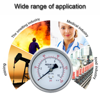 High Quality 1.6% 100mm Vacuum Pressure Meter Anti Rust Factory Stainless Steel Pressure Gauges