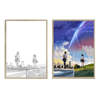 Décoration de bureau créative, cadre photo LED lumineux d'anime, peinture lumineuse alimentée par USB pour chambre d'étudiant