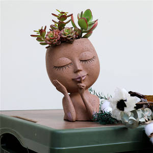 <span class=keywords><strong>Maceta</strong></span> con cabeza de chica linda, <span class=keywords><strong>busto</strong></span> de resina, estatua, <span class=keywords><strong>maceta</strong></span> de cara, florero de arte decorativo para plantas de interior y exterior, macetas de jardín femeninas con agujero - Product Image 4