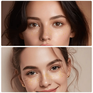 Autocollant temporaire pour le visage, motif étoile dorée, effet tatouage maquillage taches de rousseur, DIY, pour fêtes et spectacles - Product Image 4