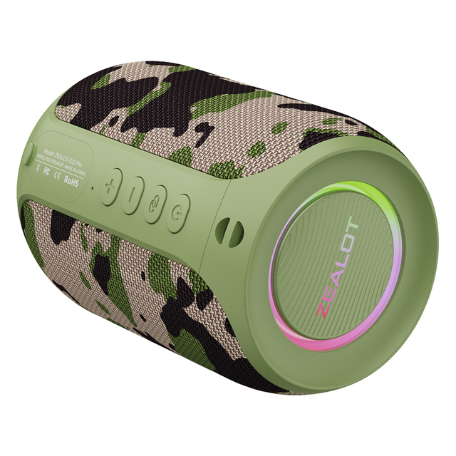 Zealot S32pro 15W Blue Tooth Speaker Wireless Outdoor with RGB LED Lighting Support Mobile Phone Memory/TF Card