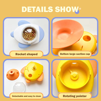Jouet interactif de puzzle de chien de chat de forme de fusée de boule d'alimentation de fuite rotative de vaisseau spatial