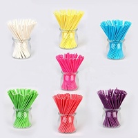 Bâtonnets de sucette Twist-HD HD-STICK, 100 unités, blancs, 15 mm, en fibres de bois naturelles et pâte à papier, pour Cake Pops et décorations de cupcakes