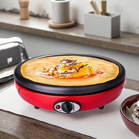 Nouvelle Machine de Cuisson Électrique Portable de Luxe Rouge Automatique 1000W Économe en Énergie pour Pizzas, Crêpes et Pancakes Antiadhésive