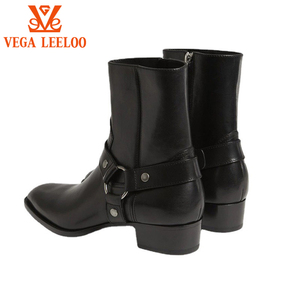 New Trendy Brand <strong>Boots</strong> Side Zip <strong>Flat</strong> Fashion Business Ankle Genuine <strong>Leather</strong> Chelsea <strong>Boots</strong> Men Plus Size 48 - Product Image 3