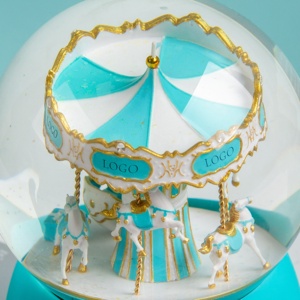 Sfera di Neve Musicale Personalizzata/Ingrosso 45 55 65 80 <span class=keywords><strong>100</strong></span> mm Carosello di Marchio di Lusso Sfera d'Acqua in Resina di Cristallo Souvenir per Regalo Aziendale - Product Image 4