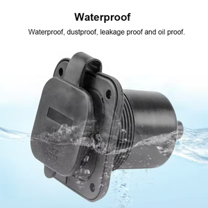 NEMA 5-15 Waterproof 15A AC Port <strong>Plug</strong> 125V Flanged Inlet Electrical Outlet Receptacle with 18'' 2 Pole 3 Wire Extension Cord - Product Image 5