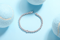 Bracelet tennis en moissanite, argent sterling 925, pierre centrale sertie en halo avec diamants, 16,5-19 cm, bijoux pour femmes