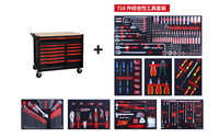 Chariot à outils robuste à 12 tiroirs, armoire à outils roulante avec dessus en bois de chêne massif pour atelier, garage, rangement